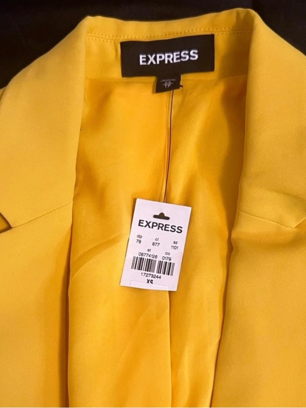 EXPRESS Canary Yellow Open Front Blazer Jacket - Picture 4 of 4